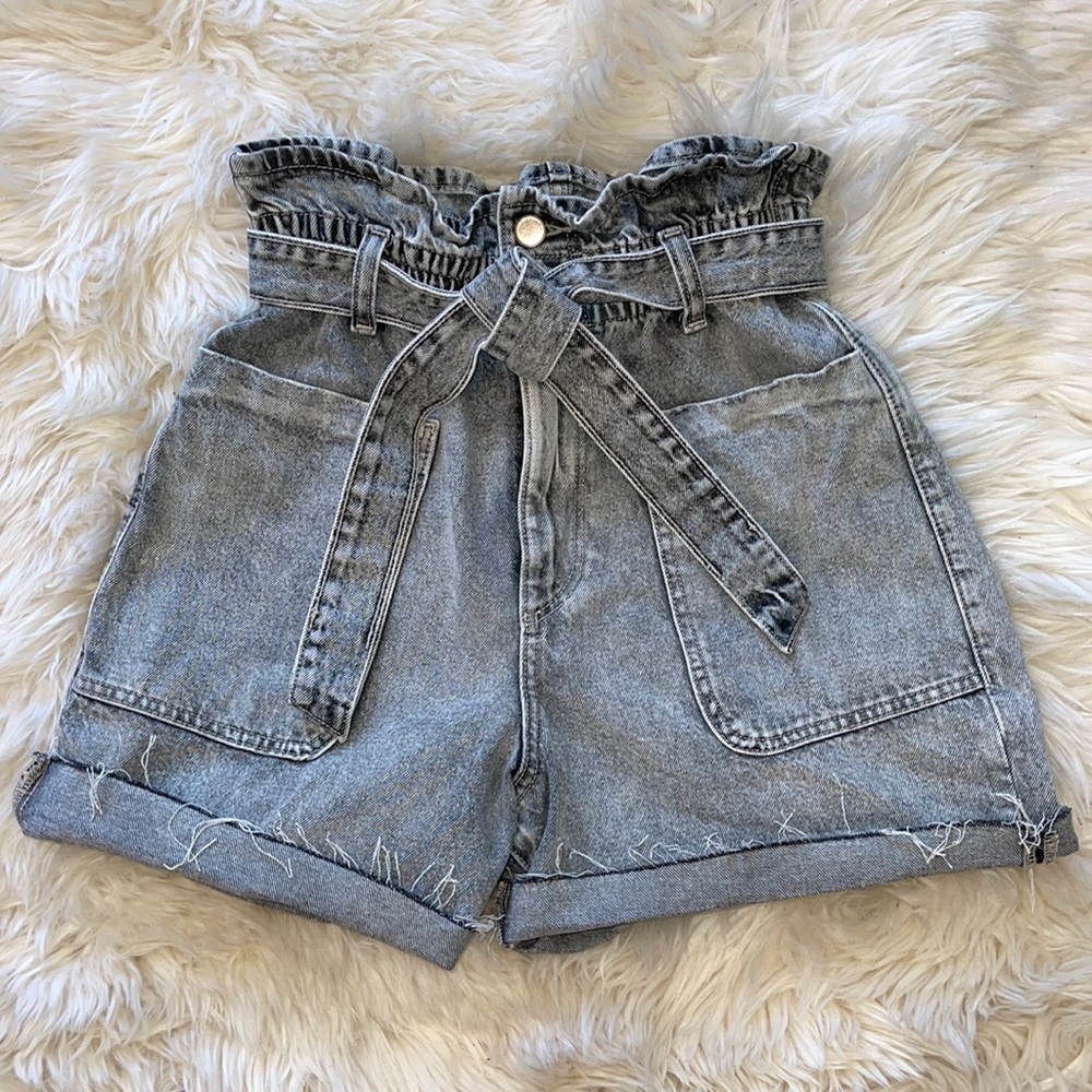 Zara high waist denim shorts
